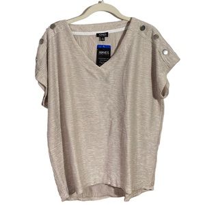 Jones New York NY Short Sleeve Top Blue Large High-Low